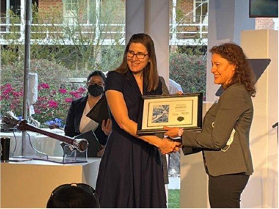 Image Associate Professor Laura Condon Receiving Early Career Award