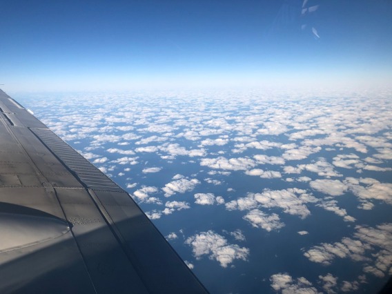 View of the clouds from the Falcon aircraft carrying lidar instruments
