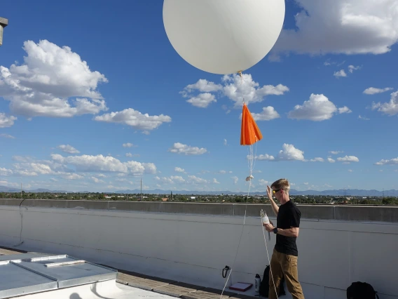 Atmospheric Sciences Student with Weather Balloon