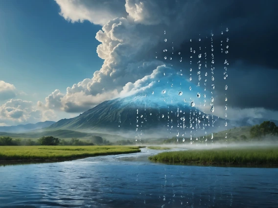Image Representing the Water Cycle in Hydrology and Atmospheric Sciences