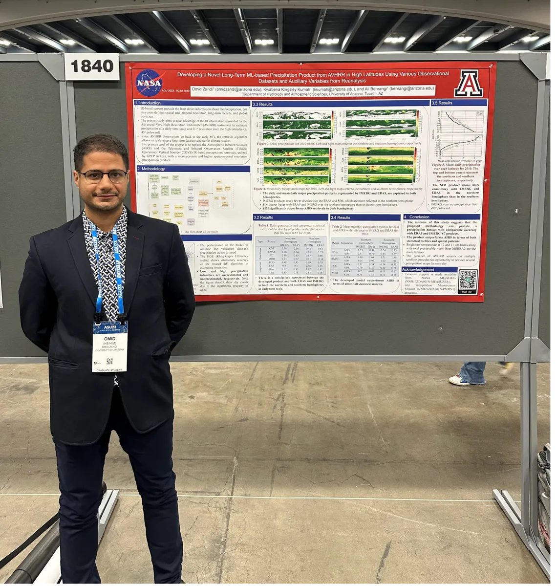 Omid Zandi AGU Student Award Fall 2023 Annual Meeting