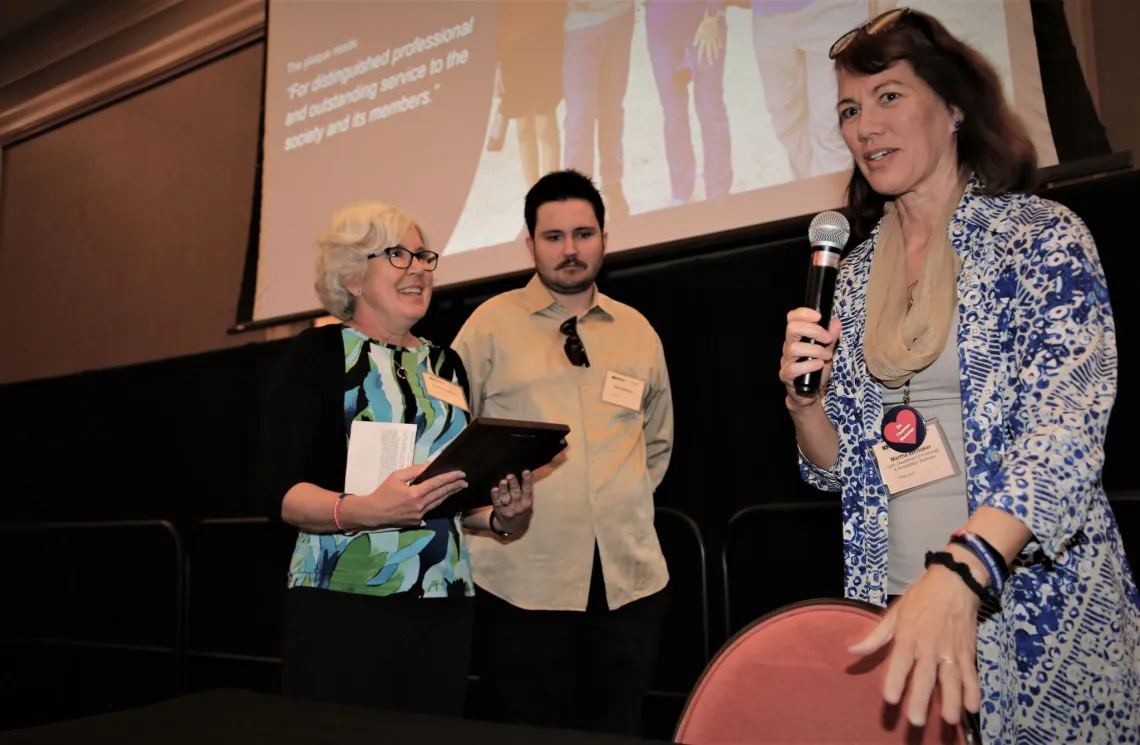 Tom Meixner Lifetime Achievement Award with Kathleen Meixner, Sean Meixner, and Martha Whitaker