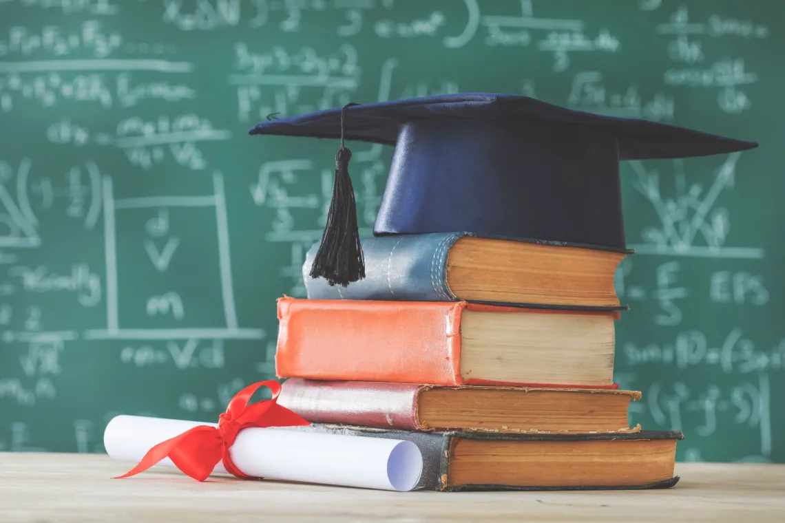 Scholarship Green Chalk Board Equations and Books