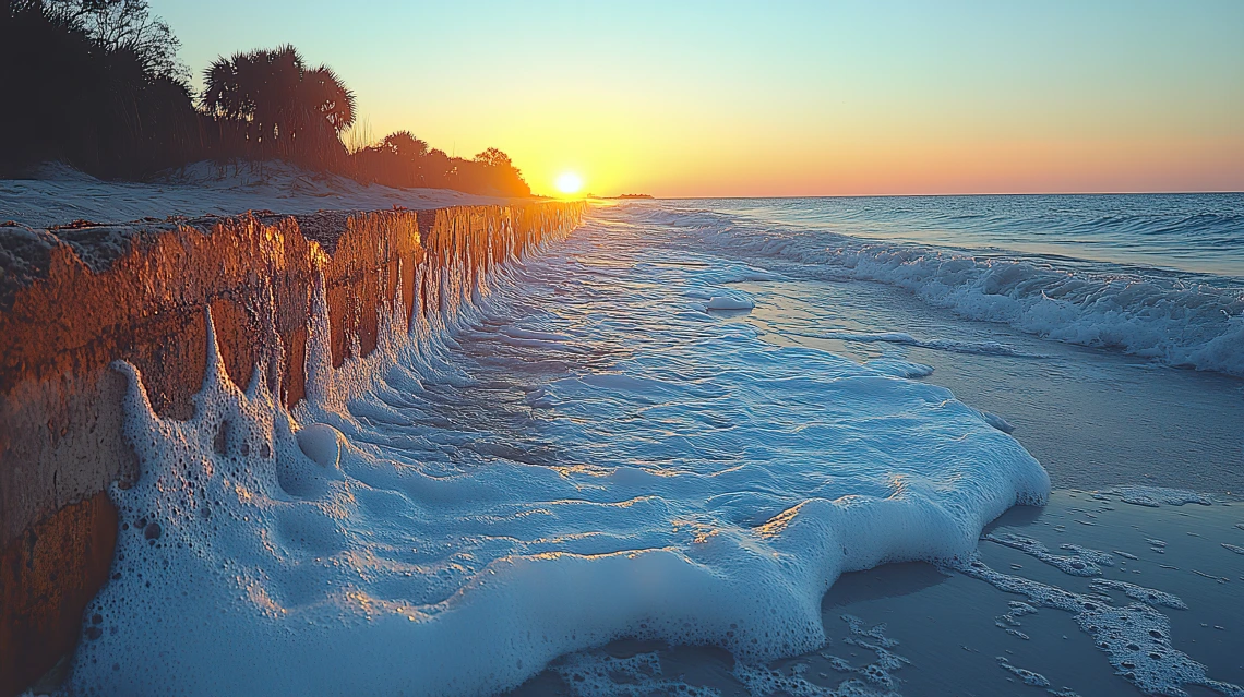 Break Wall on Florida Beach Indicates Rising Sea Levels