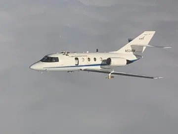 Falcon aircraft carrying lidar instrumentation NASA Langley Research Center