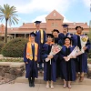Xubin Zenb with his 2025 graduates near Old Main